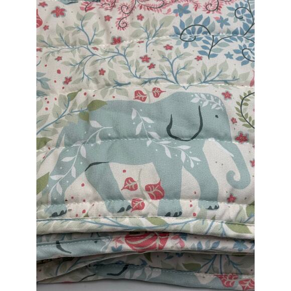 Rachel Zoe Patchwork Quilt Throw Coverlet Floral Elephant Print 50x60 - Picture 1 of 7